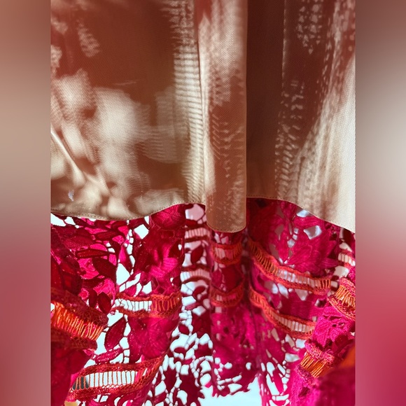 Self-Portrait Women’s Red Azaelea Fit & Flare Lace Midi Dress Size UK 10 US 6 - Picture 8 of 16